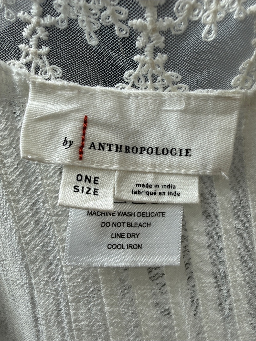 Anthropologie White Lace Trim Maxi Dress Cover Up One Size Boho - Picture 6 of 7